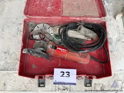 Haakse slijper HILTI DC 125-S, inclusief koffer en diverse slijp- en doorslijpschijven. Werking niet gekend – kavel bij Appelboom
