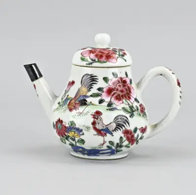 Chinese familie rose trekpot – kavel bij Twents Veilinghuis