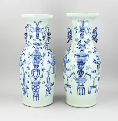 2x Chinese vaas, H 57 cm – kavel bij Twents Veilinghuis