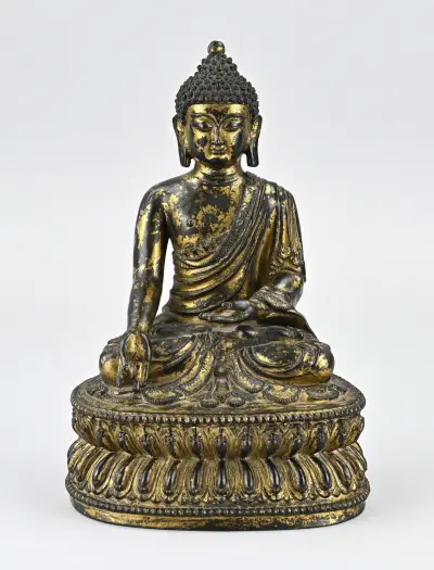 Chinese boeddha, H 24,2 cm – kavel bij Twents Veilinghuis