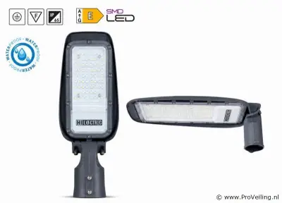 10 x LED Straatlamp 30W – 6400K Koud Wit - Grijs – IP65 – FLORIDA-30 – kavel bij ProVeiling