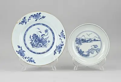 2x Chinees bord Ø 17,3 - 22,8 cm – kavel bij Twents Veilinghuis