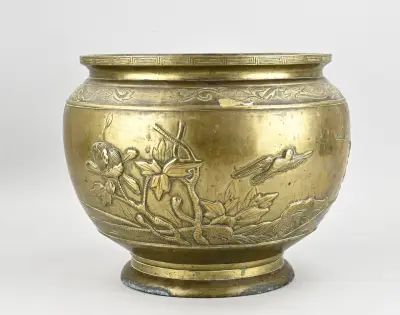 Antiek Chinese of Japanse bloempot Ø 34 cm – kavel bij Twents Veilinghuis