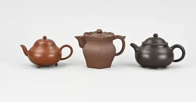 3x Yixing theepot – kavel bij Twents Veilinghuis