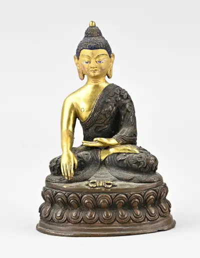 Chinese boeddha, H 14,5 cm – kavel bij Twents Veilinghuis