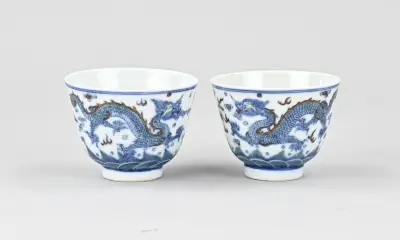 2x Chinese cup Ø 7,2 cm – kavel bij Twents Veilinghuis
