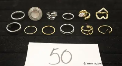 12 diverse ringen – kavel bij Appelboom