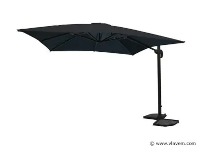 Hangende parasol zwart – kavel bij Vlavem