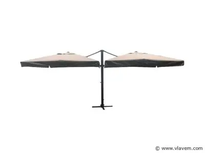 Dubbel hangende parasol Zandkleurig – kavel bij Vlavem