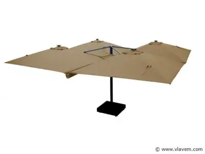 Vierdubbele hangende parasol Taupe – kavel bij Vlavem