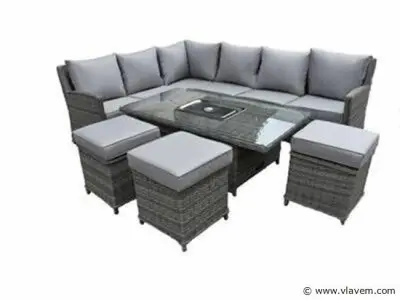 Loungeset 6-delig Brown wicker – kavel bij Vlavem