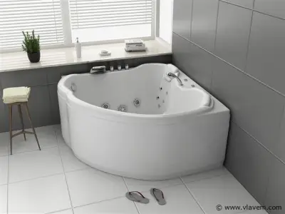 2 Persoons Whirlpool Massagebad - Wit - Hoekbad – kavel bij Vlavem