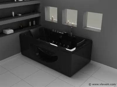 1 à 2 Persoons whirlpool massagebad Zwart – kavel bij Vlavem