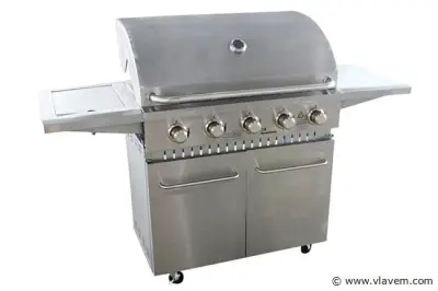 RVS Gasbarbecue - 5 branders met zijbrander – kavel bij Vlavem