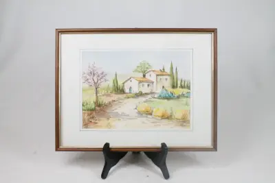 Aquarelschilderij met certificaat: Michèle Gallego – kavel bij De Kringwinkel, Brecht