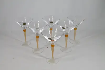 Lot 6 kristallen martiniglazen – kavel bij De Kringwinkel, Brecht