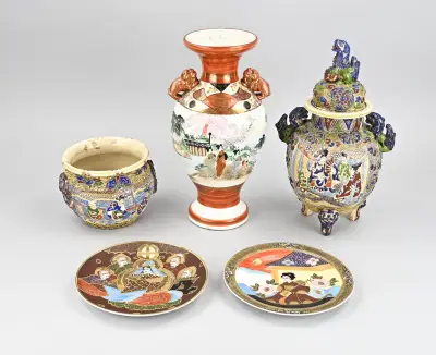 Lot Chinees/Japans porselein (5x) – kavel bij Twents Veilinghuis