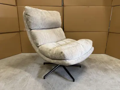 Fauteuil Loma - Draaibaar - Weefstof - Liver – kavel bij XL Auctions
