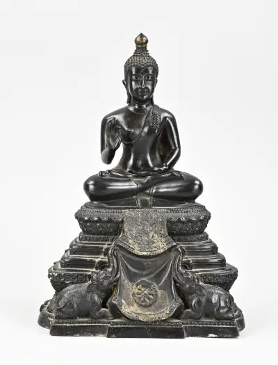 Thaise boeddha, H 30 cm – kavel bij Twents Veilinghuis