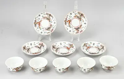 5x Chinese cup, Ø 7,5 cm – kavel bij Twents Veilinghuis