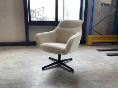 Fauteuil Elka (set van 2) - Boucle - Stof - wit - creme – kavel bij XL Auctions
