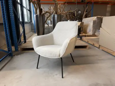 Fauteuil Sassy (set van 2) - Boucle - Stof - Ivory - creme – kavel bij XL Auctions