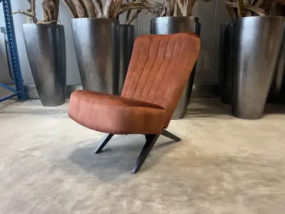 Fauteuil Denvi - Velours - Velvet - Copper - Koper – kavel bij XL Auctions