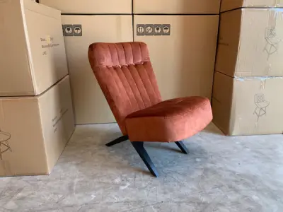Fauteuil Denzi - Velours - Velvet - Koper - Bruin – kavel bij XL Auctions