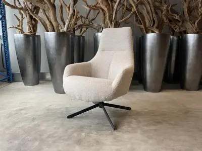 Fauteuil Cone (set van 2) -Draaibaar- Boucle Beige – kavel bij XL Auctions