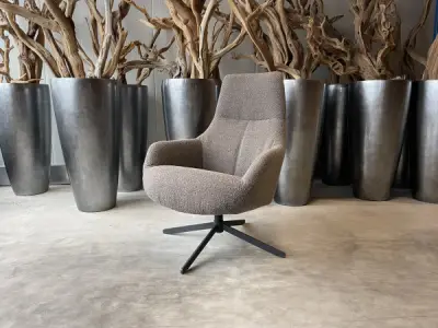 Fauteuil Cone -Draaibaar- Boucle - brown – kavel bij XL Auctions