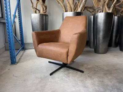 Fauteuil Arsenie (2 stuks) -Draaibaar-Microleder-Cognac – kavel bij XL Auctions