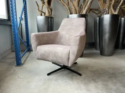 Fauteuil Arsenie (2 stuks) -Draaibaar- Velours- Beige – kavel bij XL Auctions