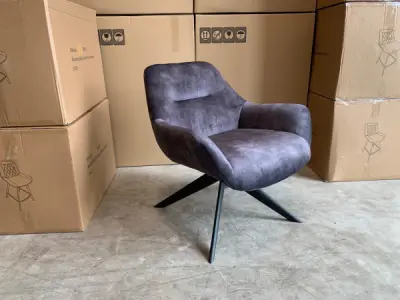 Fauteuil Las 360 - Velours - Draaibaar - Velvet - Antraciet – kavel bij XL Auctions