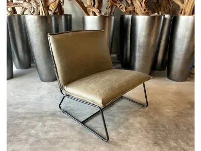Fauteuil Casper - Design - Lounge - Stof - Groen - Olijf – kavel bij XL Auctions