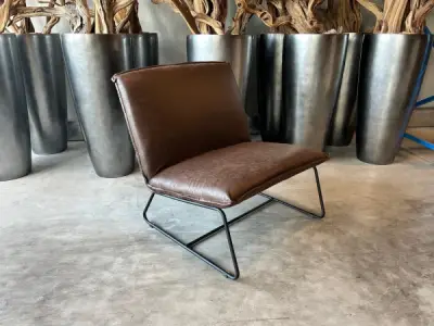 Fauteuil Casper - Design - Stof - Bruin - Donkerbruin – kavel bij XL Auctions