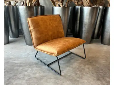 Fauteuil Casper (2 stuks) - Velours - Velvet - Cognac - Goud – kavel bij XL Auctions