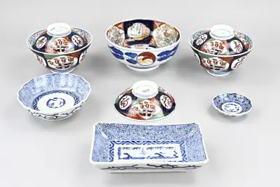 9x Japans Imari porselein – kavel bij Twents Veilinghuis