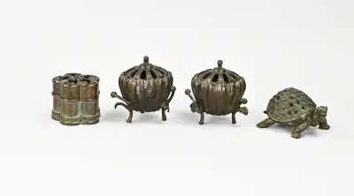 4x Oud Chinees brons – kavel bij Twents Veilinghuis