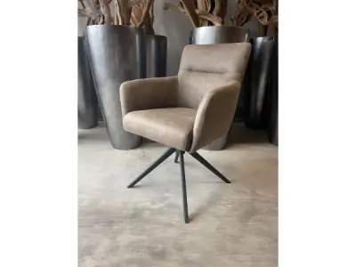 Eetkamerstoel Turner (set van 6) Microvezel stof - Taupe – kavel bij XL Auctions