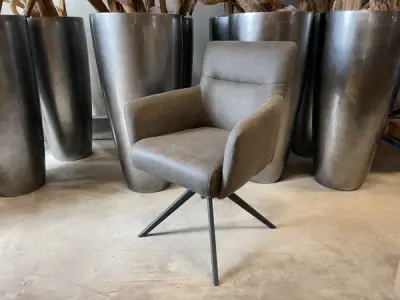 Eetkamerstoel Turner (set van 6) Microvezel stof - Antraciet – kavel bij XL Auctions