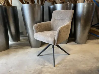 Eetkamerstoel Turner (set van 6) weefstof - liver/taupe – kavel bij XL Auctions