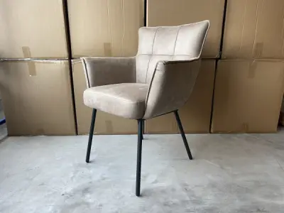 Eetkamerstoel Nevin (set van 4) - microleder - liver – kavel bij XL Auctions