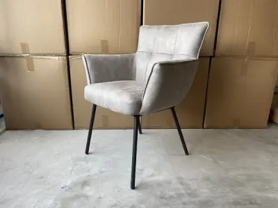 Eetkamerstoel Nevin (set van 8) - microleder - Clay – kavel bij XL Auctions
