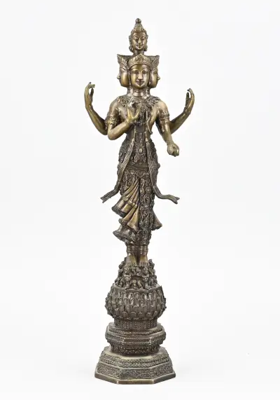 Thaise bronzen boeddha, H 44 cm – kavel bij Twents Veilinghuis