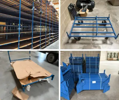 Metalen magazijnrekken en magazijnkarren – veiling bij Auctim