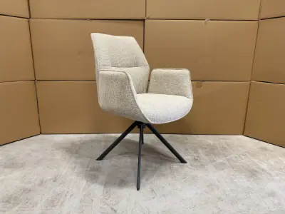 Eetkamerstoel Mellow (set van 6) - draaibaar - boucle Linen – kavel bij XL Auctions