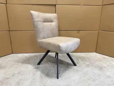 Stoel Janne (set van 4) Stof Geweven suède - Licht bruin – kavel bij XL Auctions