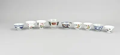 Lot Chinese cups (9x) – kavel bij Twents Veilinghuis