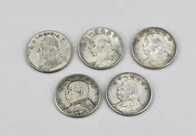 5x Chinese penning Ø 3,8 cm – kavel bij Twents Veilinghuis