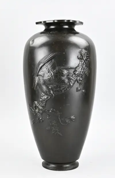 Japanse meiji vaas, H 42 cm – kavel bij Twents Veilinghuis